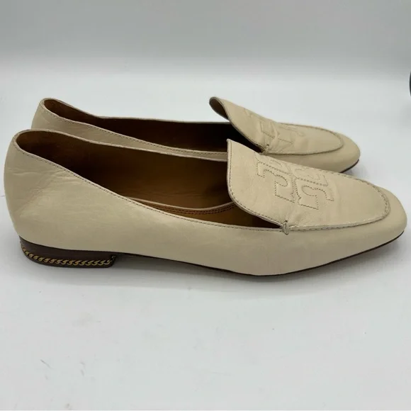 Tory Burch Cream Leather Loafers - Picture 4 of 10